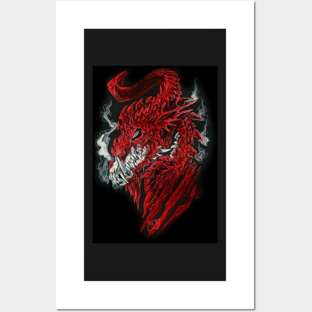 Red Dragon of Decay Wall Art by drakhenliche